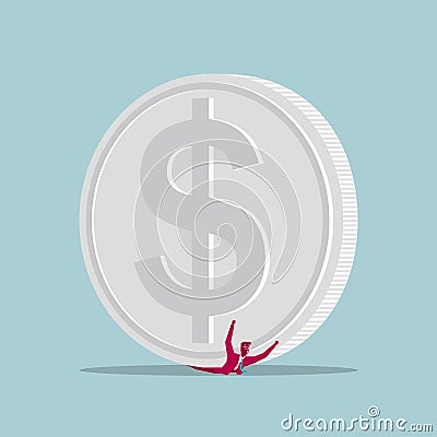 The slave of money. Vector Illustration